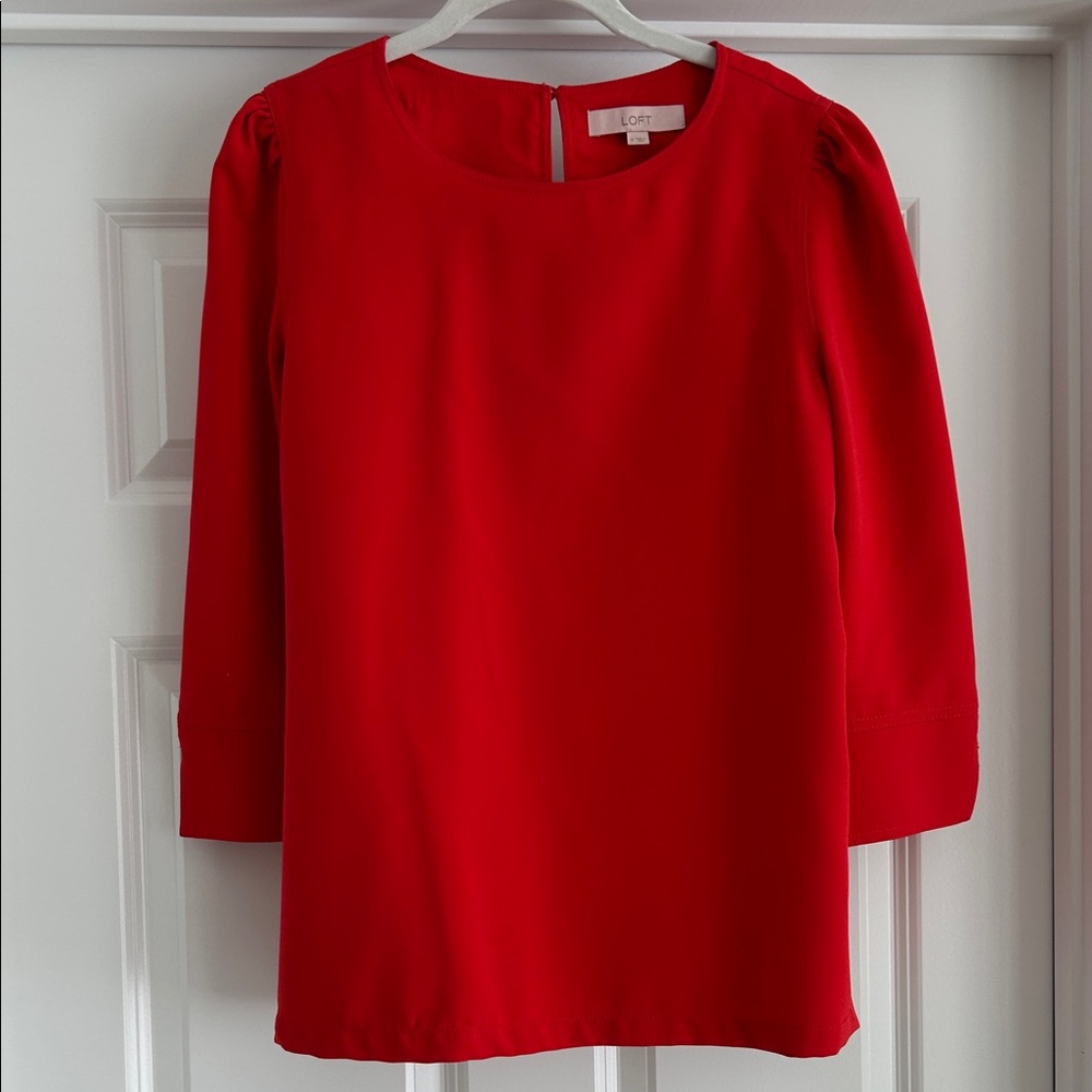 LOFT Vibrant Red Blouse